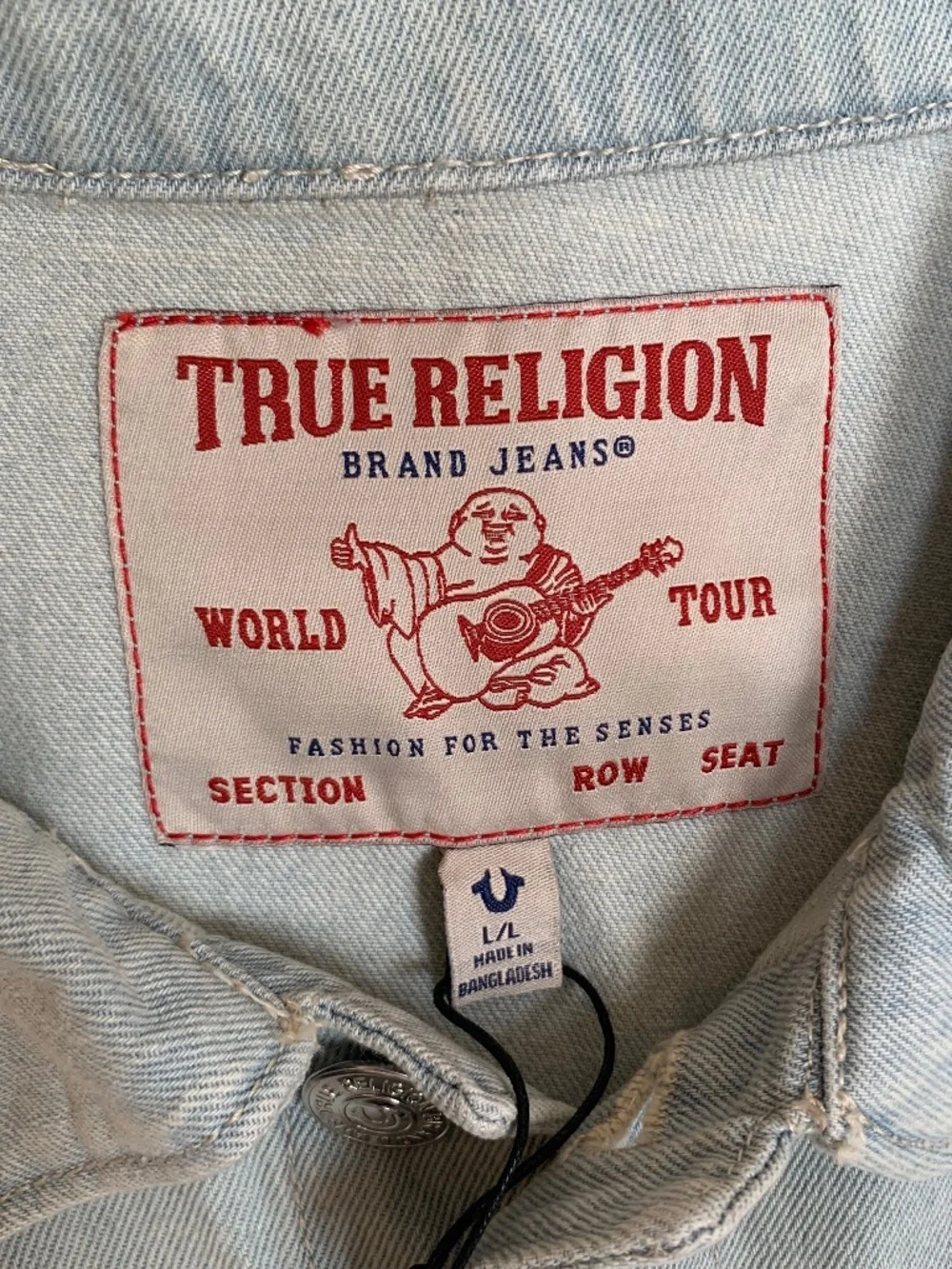 ✨HOST PICK✨ True Religion‎ Light Blue Jesse Denim Trucker Jacket Men L Y2K